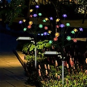 economico Luci paesaggistiche-luci solari da giardino esterne 20 led luci decorative solari a forma di loto 8 modalità di illuminazione luci solari impermeabili per esterni luci solari da giardino per prato (colorate) 1/2 pezzi