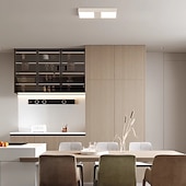 cheap Dimmable Ceiling Lights-LED Ceiling Lights Stepless Dimming 28/36.5cm 2-Light Contemporary Modern Flush Mount Ceiling Light Aluminum 20W Square Flat Modern Ceiling Lamp for Bedroom Kitchen Laundry 110-240V ONLY DIMMABLE WITH REMOTE CONTROL