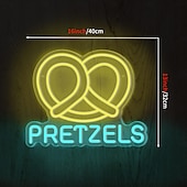 cheap Neon LED Lights-Oktoberfest Pretzels LED Neon Sign Light, Pretzels Neon Sign for Restaurant Wall Art, German Bakery Wall LED Decorations