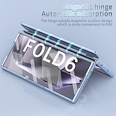 Недорогие Чехлы для Samsung-Чехол для телефона для Samsung Galaxy Z Fold 6 Z Fold 5 Z Fold 4 Z Fold 3 Задняя крышка с защитой экрана Магнитный Полноразмерный защитный Ретро броня PC