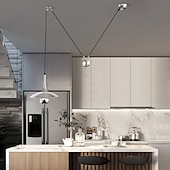 abordables Suspension-Lampe suspendue à LED blanc chaud 30/40/50 cm lustre à branches à poulie industrielle avec lampe à fil rétractable de style campagnard rétro réglable pour éclairage intérieur et éclairage de plafond