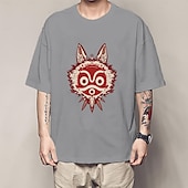 cheap Cartoon &amp; Movie Character Graphic-Princess Mononoke Mononoke Hime T-shirt Cartoon Manga Anime Graphic For Couple&#039;s Men&#039;s Women&#039;s Adults&#039; Hot Stamping