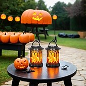 お買い得  ハロウィンの小道具の照明-1個 2つ 屋外用ウォールライト パスウェイライトとランタン ソーラー駆動 クリエイティブ イエロー 3.7 V 1 LEDビーズ
