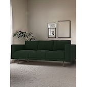 baratos Cobertura de Sofa-Capa de Sofá de 3 Lugares 100% Algodão Sólida Almofadada