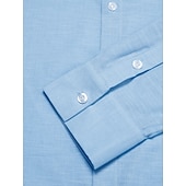 preiswerte Herren Elite Hemden-Herren Hemd Kleidhemd Freizeithemd Blau Langarm Einfarbig Umlegekragen Formell Knöpfe Bekleidung Täglich