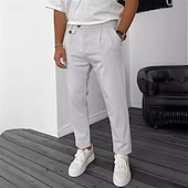 levne Kalhoty chinos-Pánské Oblekové Kalhoty Kalhoty chinos Knoflíky Kapsy Bez vzoru Pohodlné Formální Párty Práce Módní Klasický styl Černá Fialová Lehce elastické