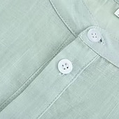 economico Camicie Popover da Uomo-Per uomo Camicia Camicia popover Camicia Estiva Camicia casual Camicia da Spiaggia Nero Bianco Verde chiaro Azzurro Manica Lunga Semplice Colletto alla coreana Vacanza Camicia hawaiana Bottonato