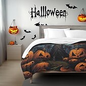 baratos Cobertores &amp; Mantas-cobertor com tema de halloween com personagens e abóboras aconchegante e assustador