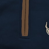 abordables Sweat-shirts basiques-Sweat-shirt de chasse au cerf pour hommes, pull à manches longues et demi-zip, hauts d&#039;hiver vintage avec col montant, demi-zip, imprimé renne, coupe ample, streetwear quotidien, polaire fine, vêtements d&#039;automne et d&#039;hiver