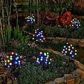 economico Luci paesaggistiche-luci solari da giardino esterne 20 led luci decorative solari a forma di loto 8 modalità di illuminazione luci solari impermeabili per esterni luci solari da giardino per prato (colorate) 1/2 pezzi
