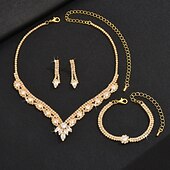 levne Sady šperků-Svatební šperky Soupravy 3 Umělé diamanty 1 x náhrdelník 1 x náramek Náušnice Dámské Elegantní Klasické Sladký Půvab Klasika láska Drahocenný nepravidelný Sada šperků Pro Svatební Dar