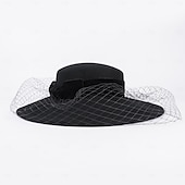 cheap Party Hats-Hats 100% Wool Bowler / Cloche Hat Fedora Hat Holiday Tea Party Elegant Wedding With Face Veil Headpiece Headwear