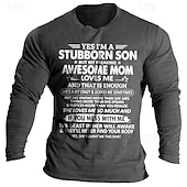 preiswerte Herren -Grafik -T -Shirt-Lustig Brief drucken Dunkelgrau meliert Schwarz Dunkelblau T Shirt Herren Grafik 100% Baumwolle Hemd Sport Klassisch Hemd Langarm Bequemes T-Shirt Sommer Herbst Modedesigner-Kleidung S M L XL XXL