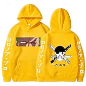 cheap Cartoon &amp; Movie Character Graphic-One Piece Roronoa Zoro Hoodie Anime Cartoon Anime Front Pocket Graphic For Couple&#039;s Men&#039;s Women&#039;s Adults&#039; Hot Stamping