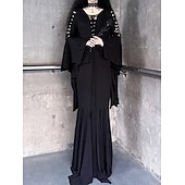 levne Šaty-Punk a gotika Šaty Čerodějnice Morticia Addamsová Pevná barva Dámské Fantazie Valpuržina noc předvečer Všech svatých Karneval Večírek Dospělé Šaty