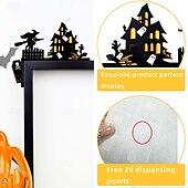 olcso Halloween függő és asztali díszek-halloween ajtókeret matricák - kísérteties bel- és kültéri dekorációk, beleértve a várat, a pókhálót és a sarokajtótáblákat, tökéletesek a kísértetház és a parti hangulathoz