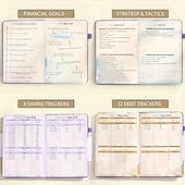 Χαμηλού Κόστους Notebooks &amp; Planners-σημειωματάριο προϋπολογισμού σχεδιασμού με παρακολούθηση εξόδων χωρίς ημερομηνία μηνιαίο οικονομικό διοργανωτή για παρακολούθηση χρεών και λογαριασμών 8,4 x 5,8 ίντσες κάλυμμα pu