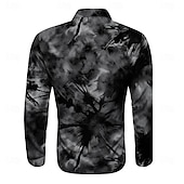 preiswerte Herren Satin Hemd-Herren Satinhemd Knopfhemd Batik Urlaub Party-Abendgarderobe Schwarz Blau Purpur Langarm Hemden mit Kragen Sommer Frühling Bekleidung Knopf hoch