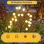 cheap Landscape Lights-Solar Lawn Light 20LED Outdoor Lotus Crystal Ball Waterproof Solar Garden Lights 2 Modes Park Yard Lawn Walkway Camping Atmosphere Halloween Xmas Atmosphere Decoration 1/2PCS