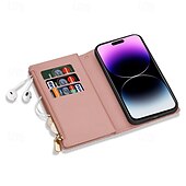 cheap iPhone Cases-Phone Case For iPhone 16 Pro Max Plus iPhone 15 Pro Max Plus iPhone 14 13 12 11 Pro Max Plus Mini SE Wallet Case with Stand Holder Magnetic Zipper Retro TPU PU Leather