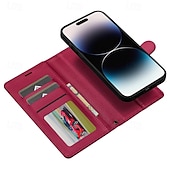 お買い得  iPhone用ケース-電話 ケース 用途 iPhone 16 Pro Max プラス iPhone 15 プロマックスプラス iPhone 14 13 12 11 Pro Max Plus バックカバー ウォレットカードケース スタンド付き 取り外し可 リストストラップ付き レトロ風 TPU PUレザー