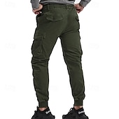 cheap Cargo Pants-Men&#039;s Cargo Pants Joggers Tactical Pants Trousers Elastic Waist Multi Pocket Elastic Cuff Plain Wearable Outdoor Daily Camping &amp; Hiking Fashion Classic Black Wine