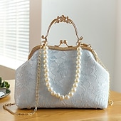cheap Clutches &amp; Evening Bags-Women&#039;s Vintage Pearl Handle Lace Clutch - Elegant Evening Bag for Weddings and Formal Events
