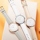 Χαμηλού Κόστους Ρολόγια Quartz-MINI FOCUS Γυναικεία Χαλαζίας Ρολόι Καρπού Δημιουργικό Μεγάλο καντράν Αδιάβροχη Δουλειά ΑΔΙΑΒΡΟΧΟ Δέρμα Παρακολουθήστε