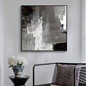 abordables Peintures Abstraites-Peinture à l&#039;huile noire 3D faite à la main sur toile, grand couteau à palette texturé abstrait peint à la main, peinture à l&#039;huile boho, art mural personnalisé, œuvre minimaliste contemporaine pour
