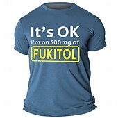 abordables Camisetas divertidas para hombres-Camisa de Hombre Sarcástica Lema Divertida Jerga T-shirt de Manga Corta Impresión 3D Cuello Redondo Camiseta Retro Vintage Casual Estilo Calle Deportes Aire Libre Casual Negro Azul Verde Primavera y