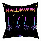 levne Halloweenská párty-halloween dekorace strašidelné dekorativní přehozené polštáře povlak 1ks měkký čtvercový povlak na polštář povlak na polštář do ložnice obývací pokoj pohovka gauč křeslo dýňové lebky