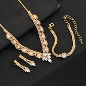 levne Sady šperků-Svatební šperky Soupravy 3 Umělé diamanty 1 x náhrdelník 1 x náramek Náušnice Dámské Elegantní Klasické Sladký Půvab Klasika láska Drahocenný nepravidelný Sada šperků Pro Svatební Dar