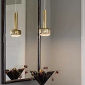 economico Luci a sospensione-lampada a sospensione a led bianco caldo 18cm design italiano artista personalità creativa e26/e27 5w lampada a sospensione in metallo design lanterna per camera da letto sala da pranzo 110-240v