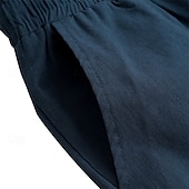 levne Dovolená-Pánské Plátěné kalhoty Kalhoty Letní kalhoty Plážové kalhoty Šňůrky Elastický pas Bez vzoru Pohodlné Prodyšné Plná délka Denní Plážové Módní Jednoduchý Černá Bílá