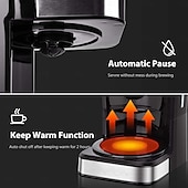 abordables Électroménager-machine à café goutte à goutte programmable cafetière grande capacité 1,8 l machine à café intelligente avec maintien au chaud et réservation