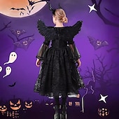 levne Dětské kostýmy-Čerodějnice Zlý Valpuržina noc Šaty Cosplay kostým Dětské Dívčí cosplay Výkon Párty předvečer Všech svatých Karneval Plesová maškaráda Jednoduchý karnevalový kostým