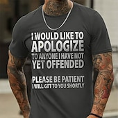 お買い得  メンズグラフィックTシャツ-男性用 レタード Tシャツ カジュアルスタイル コットン１００％ 半袖 グラフィック シャツ ワイン ヘザーグレー ブラック 快適なTシャツ バケーション カジュアル ファッションデザイナーの衣類