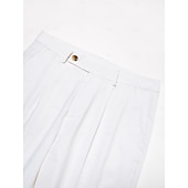 baratos Calças Elite Masculinas-Homens Calças de linho Calças Calça verão Bolso frontal Perna reta Tecido Conforto Respirável Casual Diário Feriado Moda Básico Preto Branco