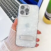 abordables Coques iPhone-téléphone Coque Pour iPhone 16 Pro Max Plus iPhone 15 14 Pro Max Plus iPhone 13 Pro Max Coque Arriere Avec Support Protecteur d&#039;objectif de caméra Antichoc Placage PC