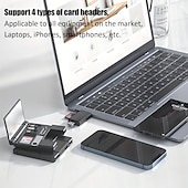 お買い得  USBハブ-多機能 OTG カード リーダー 7 in 1 マイクロ SD カード リーダー U メモリ カード リーダー タイプ C デジタル カメラ、スマートフォン、タブレット用 OTG コンバータ 外付け U ディスク、SD、TF ユニバーサル 収納ボックス付き