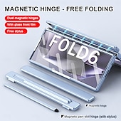 Недорогие Чехлы для Samsung-Чехол для телефона для Samsung Galaxy Z Fold 6 Z Fold 5 Z Fold 4 Z Fold 3 Задняя крышка с защитой экрана Магнитный Полноразмерный защитный Ретро броня PC
