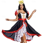 levne Kostýmy pro páry a skupiny-Alice in Wonderland Pohádka srdcová královna Červená královna Jed Halloween skupinové rodinné kostýmy Dětské Dospělé Dámské Dívčí Sexy kostým Výkon Večírek předvečer Všech svatých Karneval Plesov