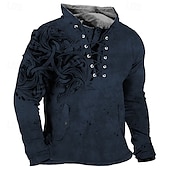 economico Felpe 3D da uomo-Per uomo Stampe astratte Felpa Maglione Manica lunga Felpa Colletto Mao Streetwear Originale Essenziale Stampa 3D Sportivo Informale Giornaliero Lacci Primavera &amp; Autunno