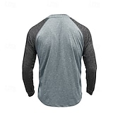 preiswerte Lässiges Henley-T-Shirt-Herren T-Shirt mit Knöpfen T Shirt Henley Hemd T-Shirt Langarm Henley Frühling &amp; Herbst Farbblock Mode Designer Basic Patchwork Urlaub Straße Ausgehen Königliches Blau Blau Armeegrün Top T-Shirt für