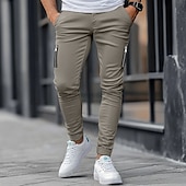 cheap Chinos-Men&#039;s Trousers Chinos Summer Pants Casual Pants Zipper Plain Comfort Breathable Full Length Casual Daily Holiday Fashion Basic Black Khaki Micro-elastic