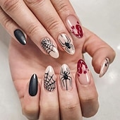 baratos Acessórios-1conjunto Resina Clássico Melhor qualidade Criativo Moda dia das Bruxas Festa / Noite Festival Unhas postiças para Unha de Dedo
