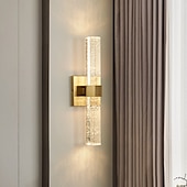 ieftine Lumini Vanity-aplice interioare cu led rază caldă 40cm 1w aur aplic de perete de cristal postmodern de vanitate lumini montate pe perete iluminat de perete pentru spălat baie oglindă noptieră aplice de perete