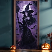 ieftine Coperți de ușă de Halloween-decorațiuni pentru uși de halloween huse de uși de halloween tapiserie încântătoare pentru uși de vrăjitoare decorațiuni pentru perdele de ușă banner de ușă de fundal pentru ușa din față petrecere de