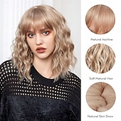 levne Syntetické trendy paruky-Cosplay kostýmní paruka Kudrny Bouncy Curl Střih Bob Elegantní ofina S ofinou Paruka 14&quot; Světle hnědá Umělé vlasy Dámské Elastický Rozkošný Pohodlné Světle hnědá