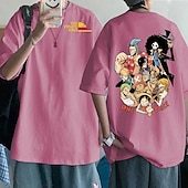 billige Tegneserie- og filmkaraktergrafikk-One Piece Monkey D. Luffy Roronoa Zoro T-skjorte Anime Tegneserie Animé Klassisk Gate stil Til Par Herre Dame Voksne Varmstempling